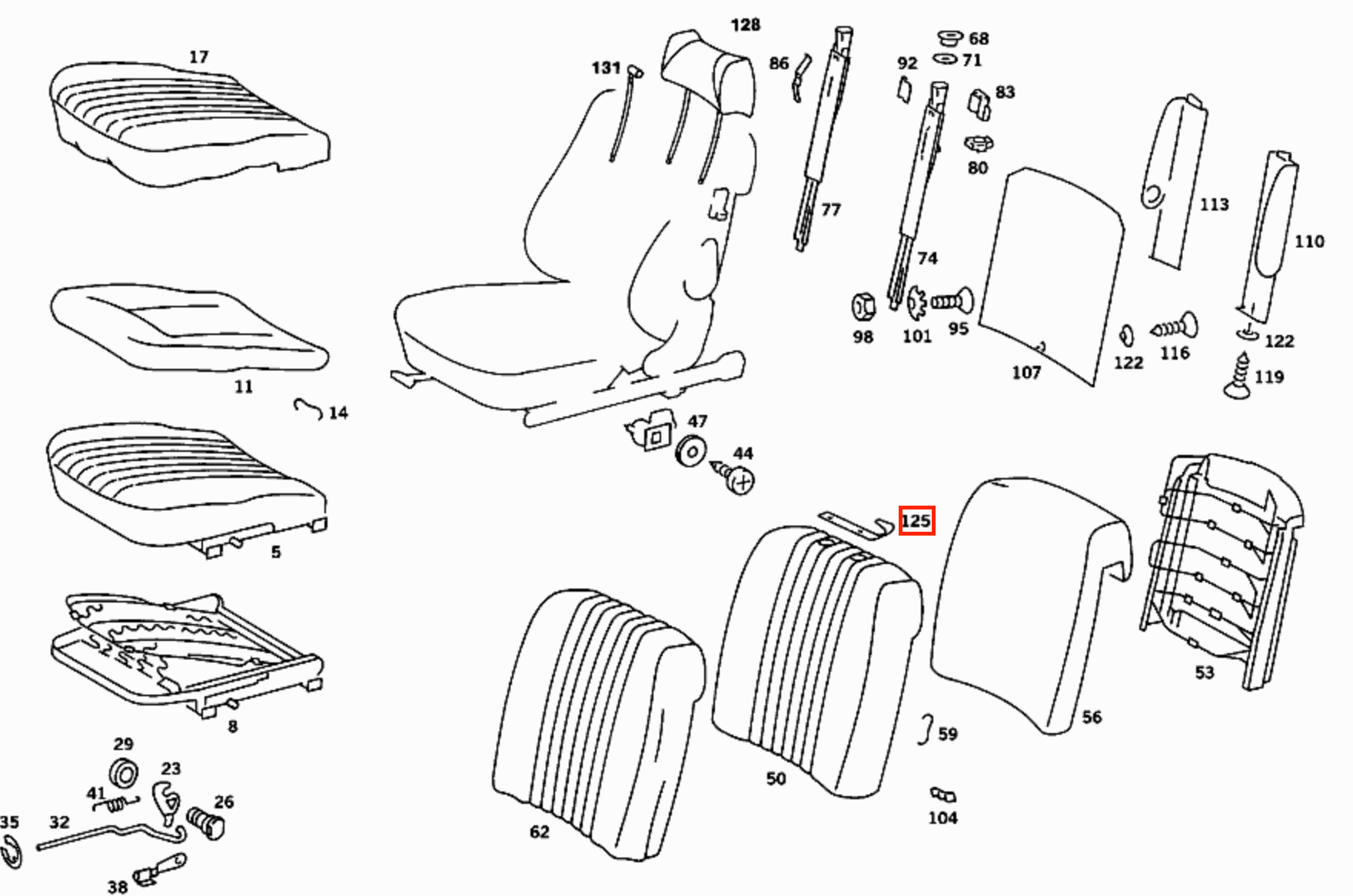Mercedes-Benz W107 W114 W115 Guide Holder Seat Belt (A1078680122) — view 5