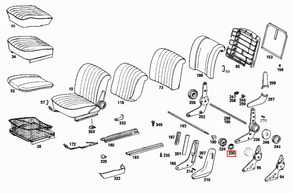Mercedes-Benz W110 W111 W112 Cover for Handwheel Seat Adjustment (A1109100018) — view 4