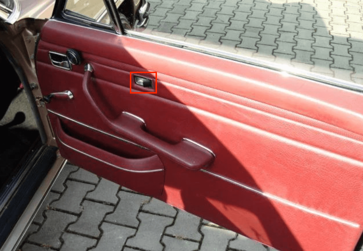 Mercedes-Benz W111 W113 W114 Inner Door Handle Chrome Trim (A1137660011) — view 4