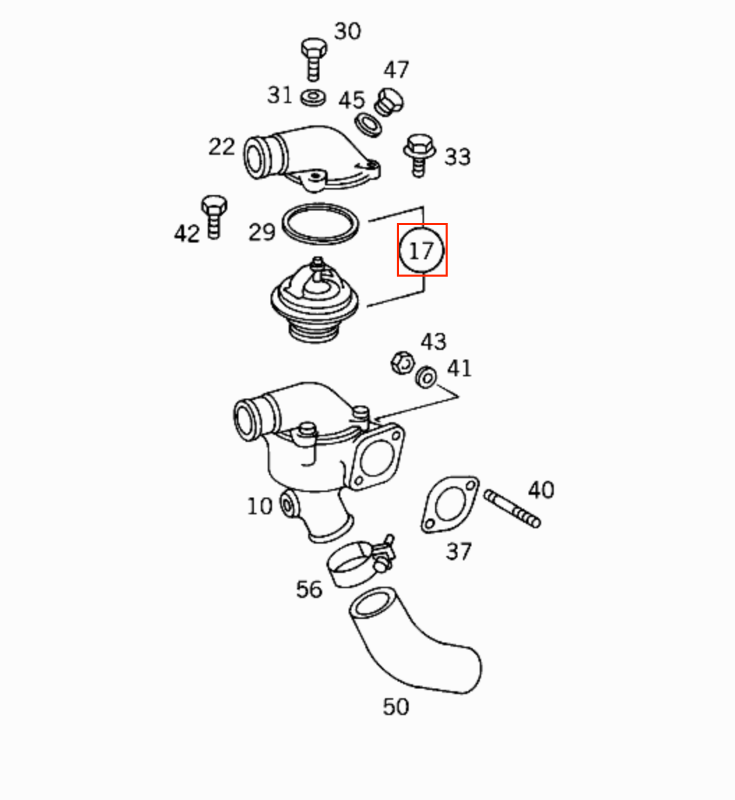 Mercedes-Benz W115 W123 W460 G-Class T1 Thermostat (6162000415 / A11531713040) — view 8