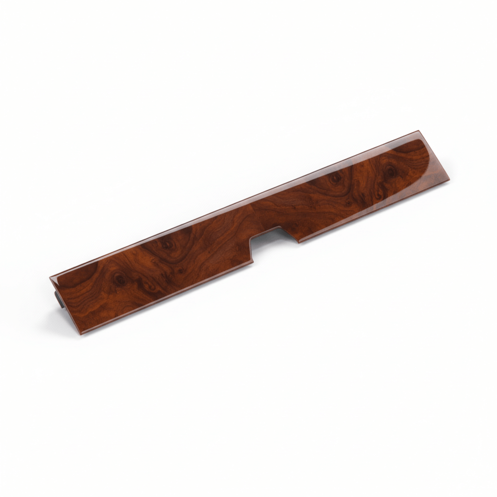 Mercedes-Benz W116 Glove Compartment Wooden Trim Panel 2 Wood Types — view 2