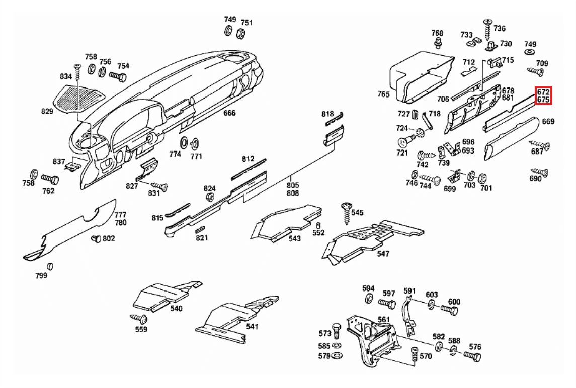 Mercedes-Benz W116 Glove Compartment Wooden Trim Panel 2 Wood Types — view 4