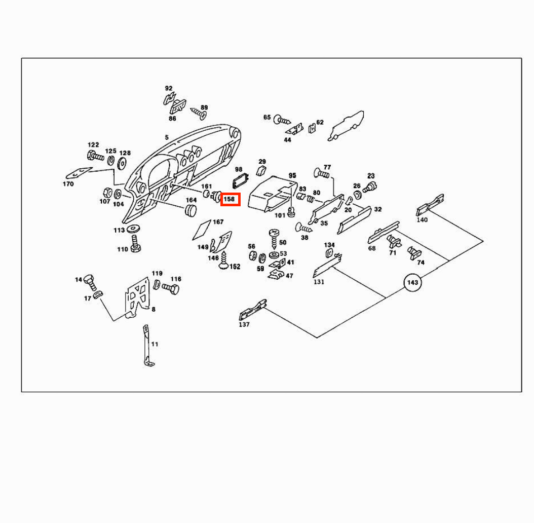 Mercedes-Benz W116 Ignition Ring Cover Set Os 2 (A1156890080) — view 4