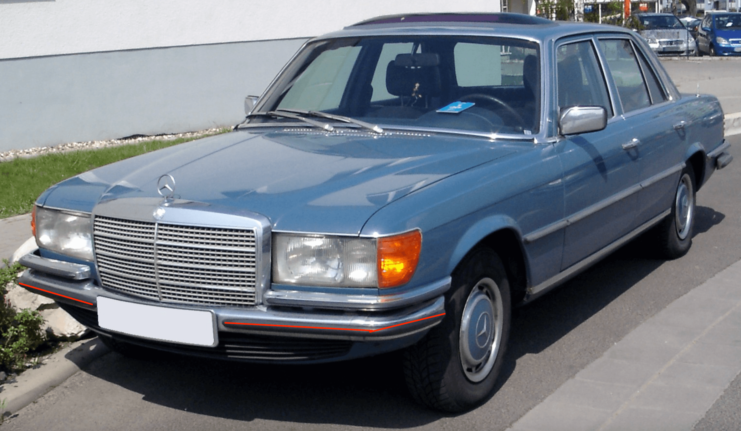 Mercedes-Benz W116 Protection Strip for Bumper (A1168850221) — view 4