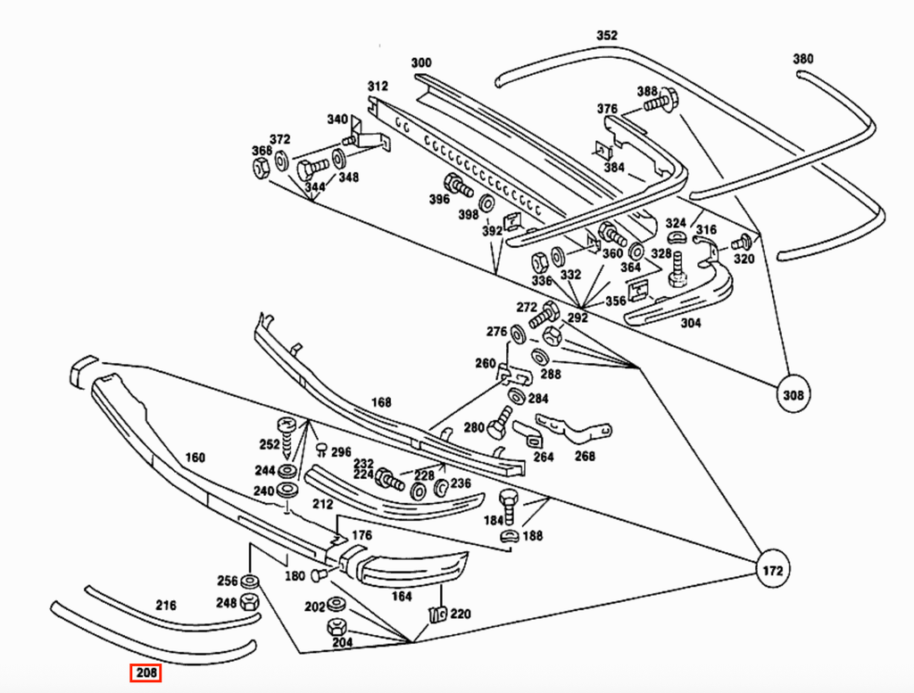 Mercedes-Benz W116 Protection Strip for Bumper (A1168850221) — view 5