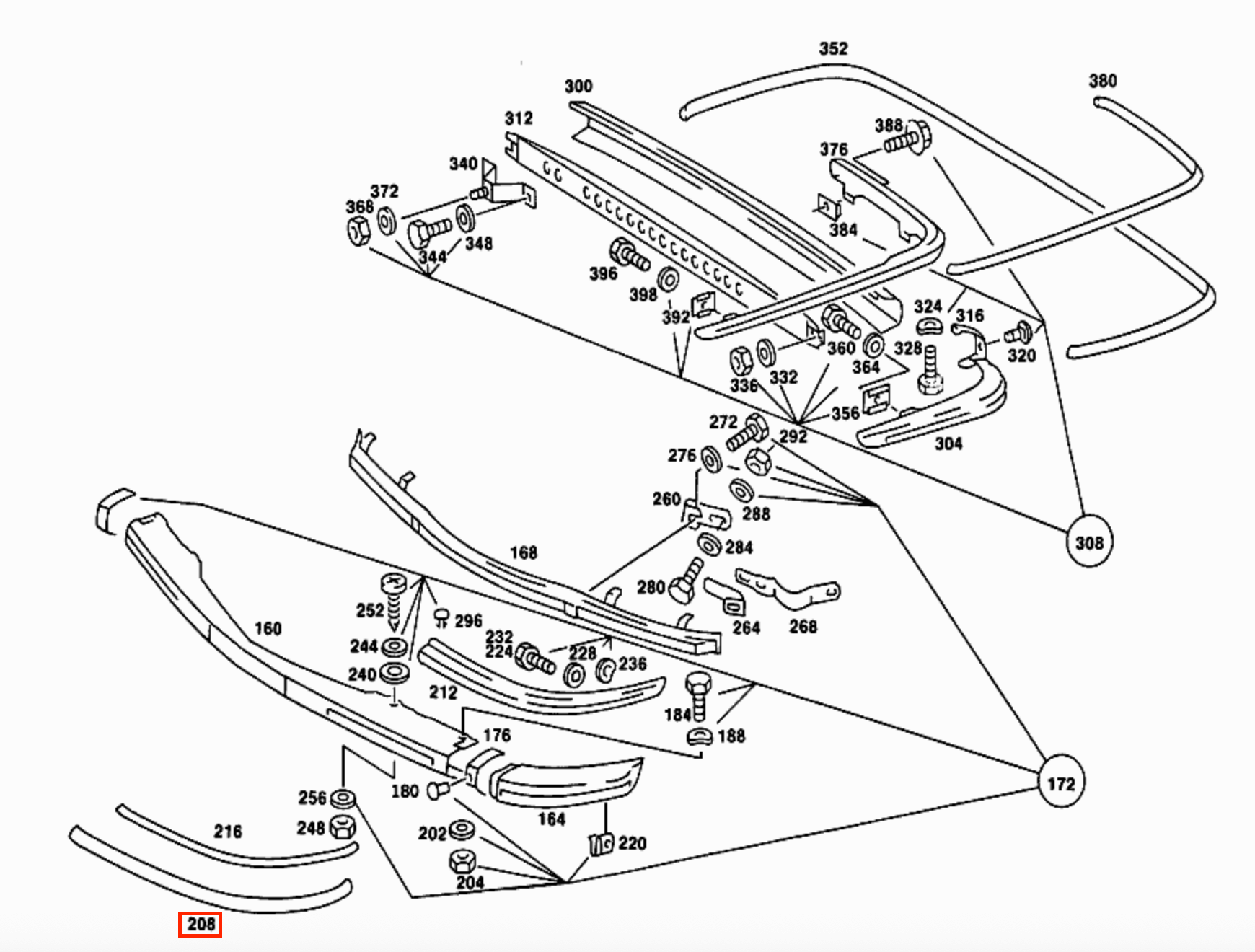 Mercedes-Benz W116 Protection Strip for Bumper (A1168850221) — view 5
