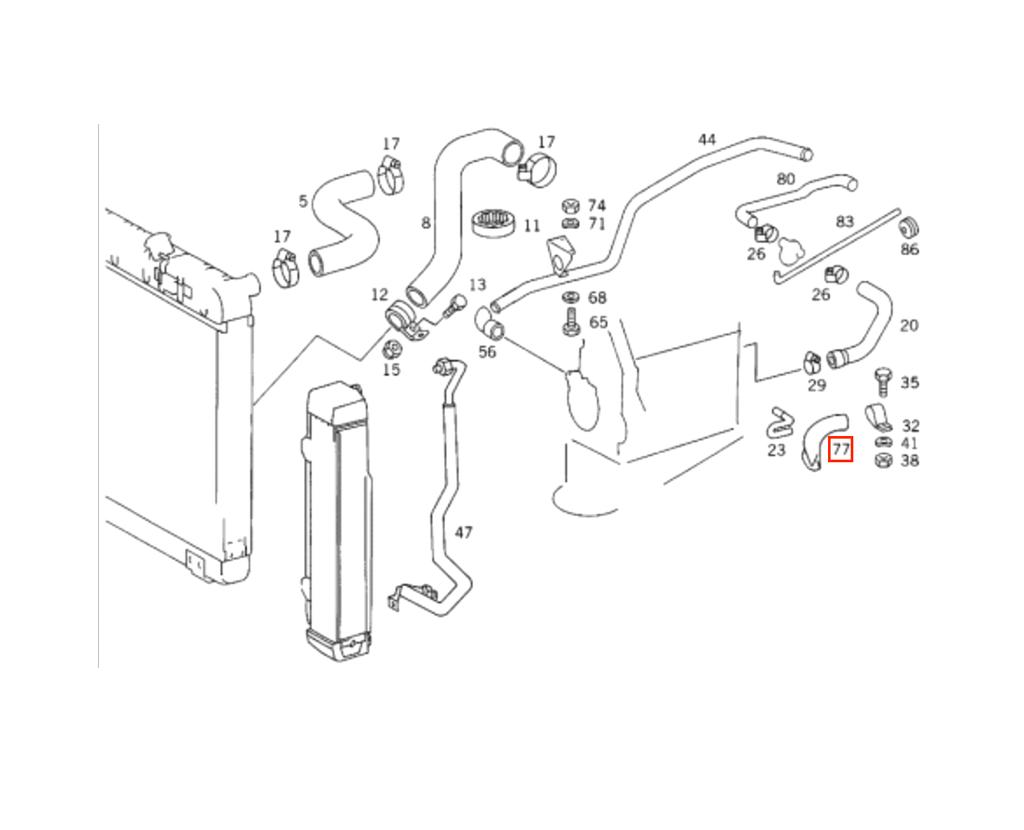 Mercedes-Benz W116 W461 G-Class Defroster Hose (A1168350597 / A4608310495) — view 6