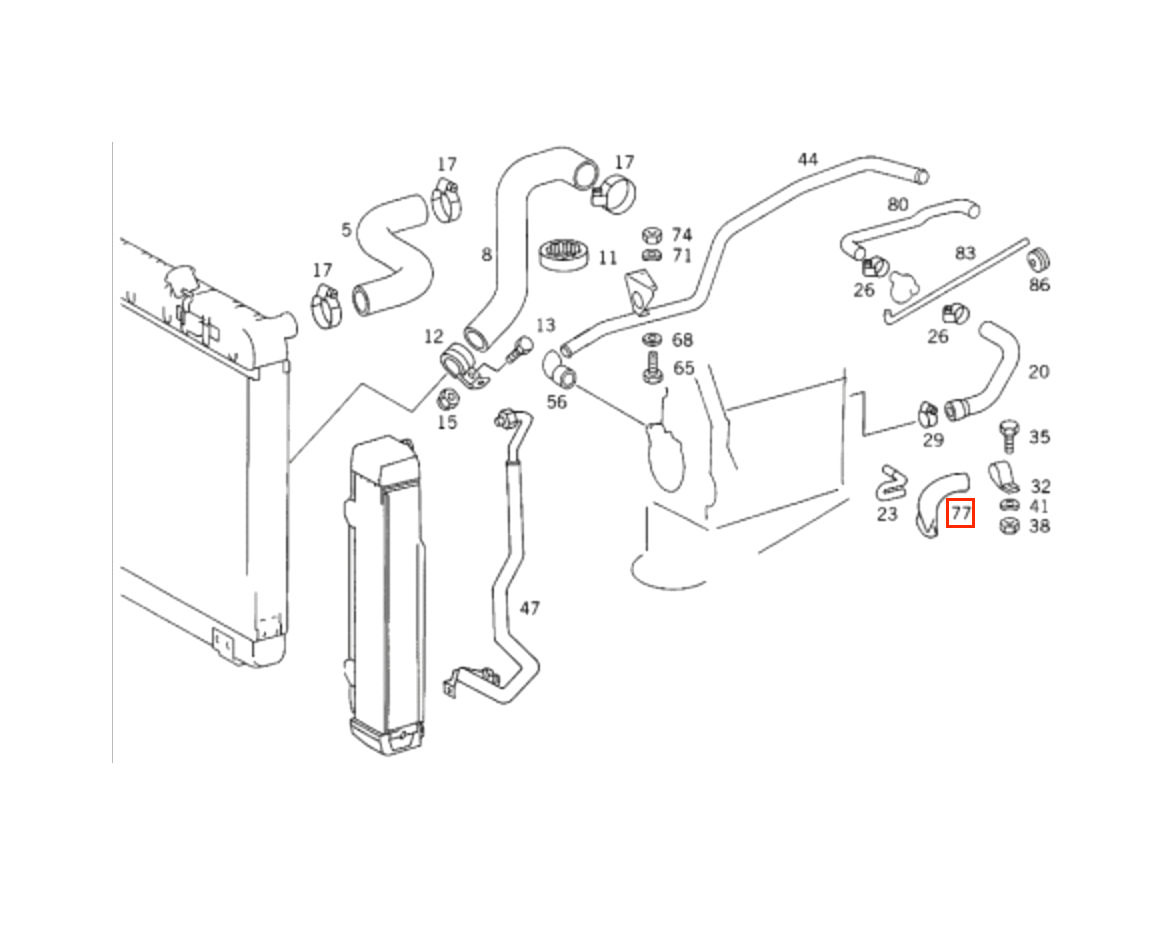 Mercedes-Benz W116 W461 G-Class Defroster Hose (A1168350597 / A4608310495) — view 6