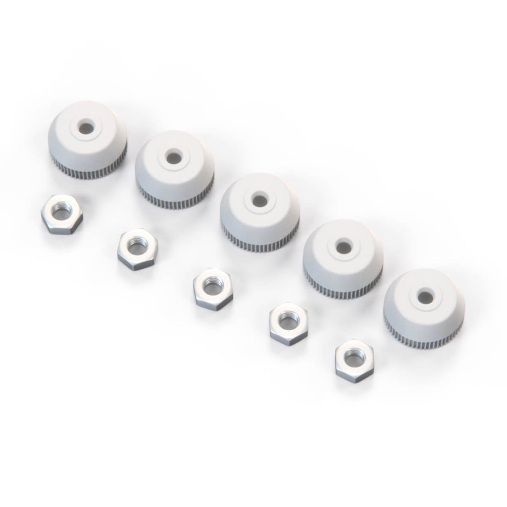 Mercedes-Benz W123 Headlight Bezel Plastic Nut Set of 5 White (1089900057) — view 3