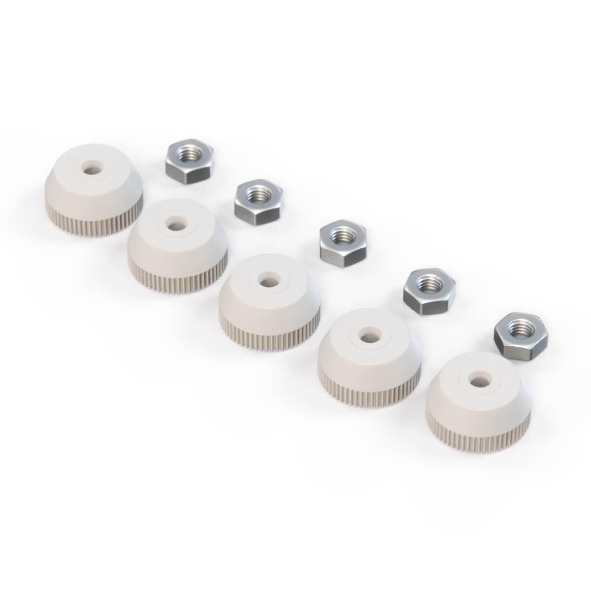 Mercedes-Benz W123 Headlight Bezel Plastic Nut Set of 5 White (1089900057) — view 2