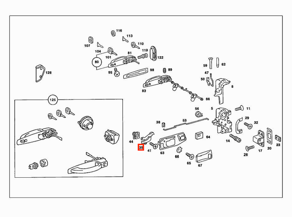Mercedes-Benz W123 Inside Handle Left (A1237600161) — view 4