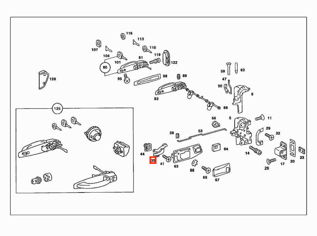 Mercedes-Benz W123 Inside Handle Left (A1237600161) — view 4