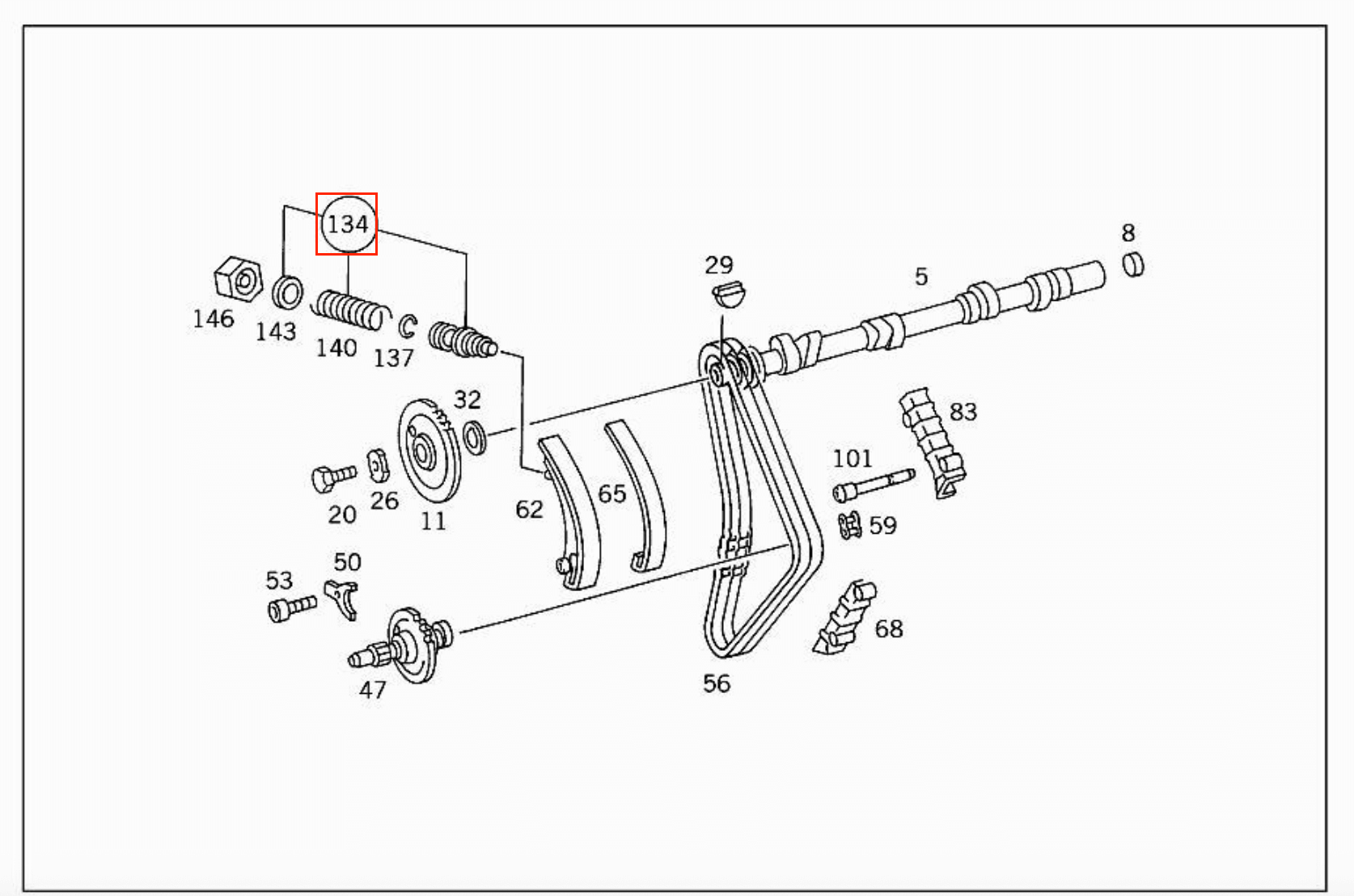Mercedes-Benz W123 W124 W201 Timing Chain Tensioner (A1020500111 / A1020500411) — view 6