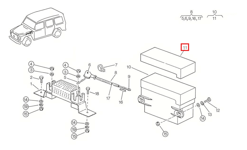 Mercedes-Benz W123 W124 W460 G-Class Relay Cover Black (0005454145) — view 5