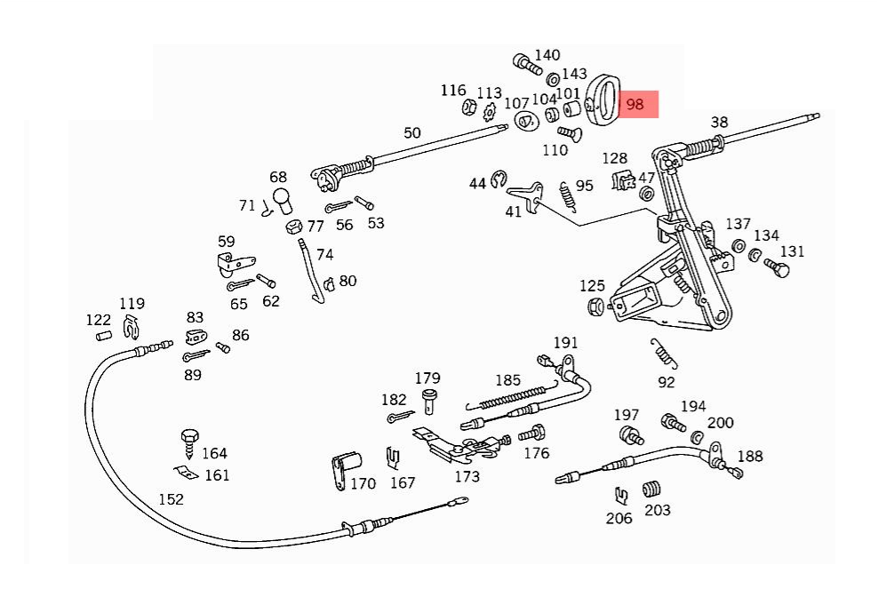 Mercedes-Benz W123 W126 Parking Brake Handle (A1234200395) — view 5