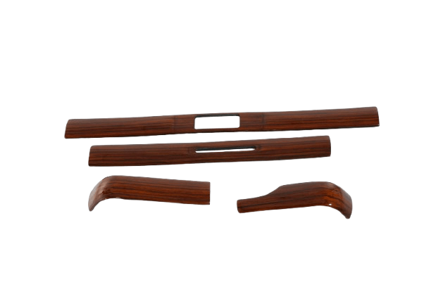 Mercedes-Benz W123 Wood Trim Dashboard Zebrano Set of 4 (A1236801671 / A1236801071) — view 2