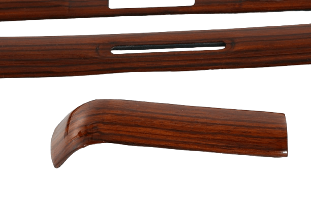 Mercedes-Benz W123 Wood Trim Dashboard Zebrano Set of 4 (A1236801671 / A1236801071) — view 3
