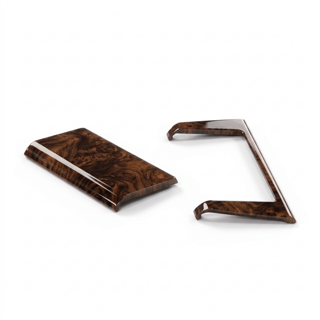 Mercedes-Benz W124 Center Console Ashtray Wooden Trim Set of 2 Zebrano Walnut