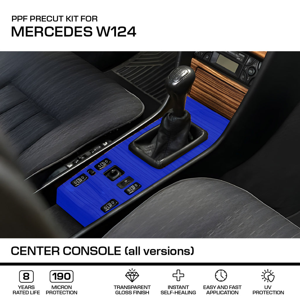 Mercedes-Benz W124 Center Console PPF Paint Protection Film Precut All Version