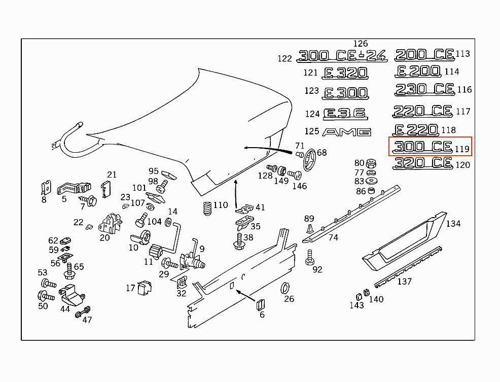 Mercedes-Benz W124 Emblem 300CE (A1248172615) — view 4