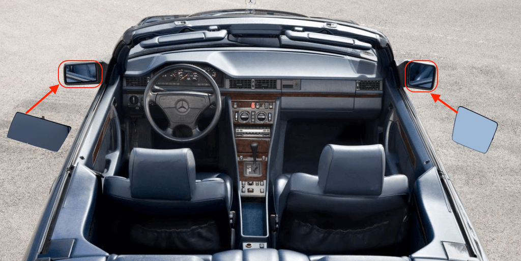 Mercedes-Benz W124 Exterior Mirror Glass Base LHD Left or Right — view 4