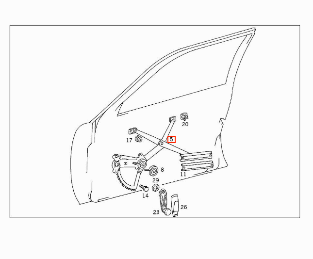 Mercedes-Benz W124 Front Window Regulator Left (A1247200346) — view 6