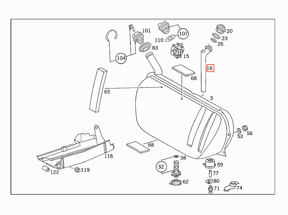 Mercedes-Benz W124 Fuel Level Sender Unit 70l Tank (A1245420004) — view 5