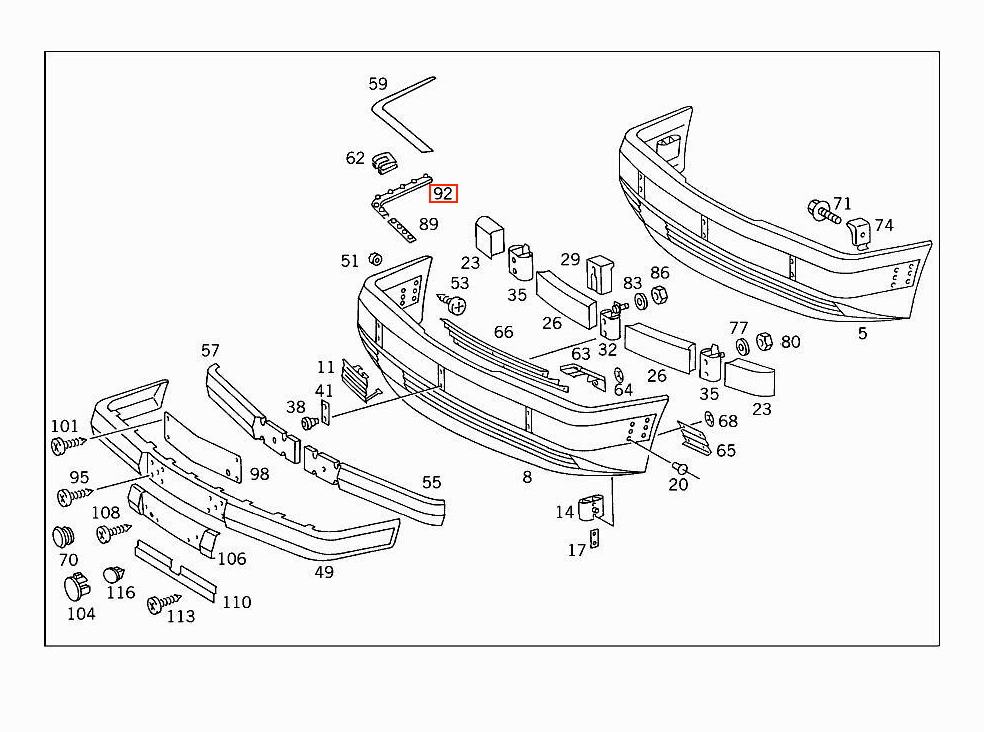 Mercedes-Benz W124 S124 C124 Front Bumper to Fender Seal Left or Right — view 4