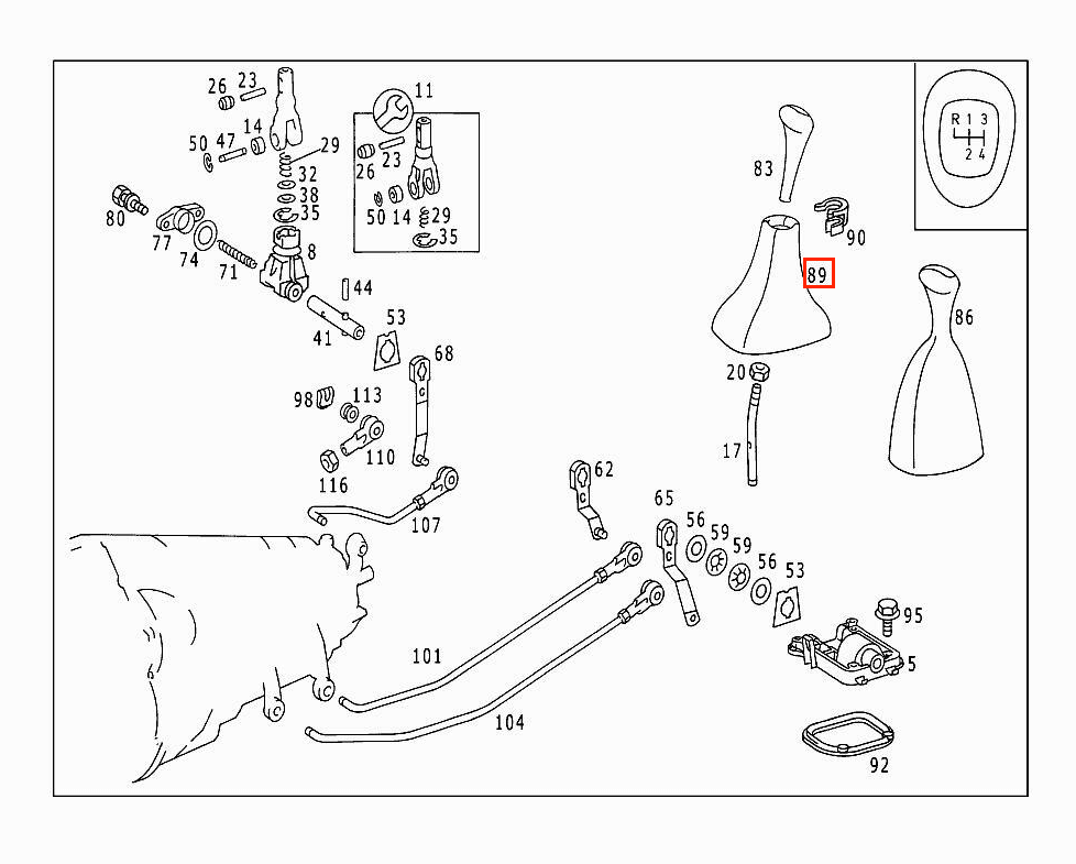 Mercedes-Benz W124 S124 Shift Boot Bag Gear Shift Gaiter (A1242670097) — view 5