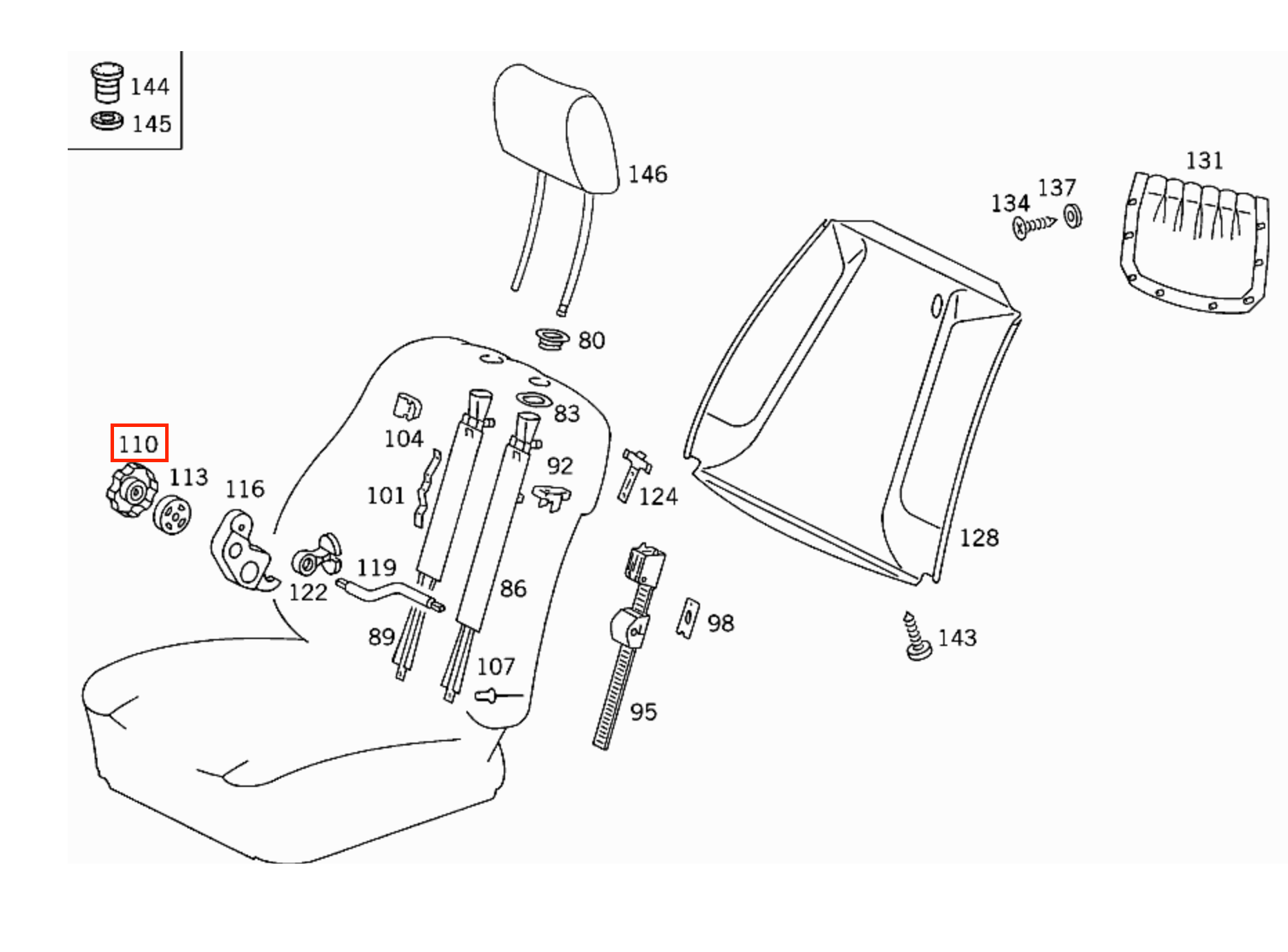 Mercedes-Benz W124 W126 Seat Adjustment Lever Black (A1249180026) — view 3