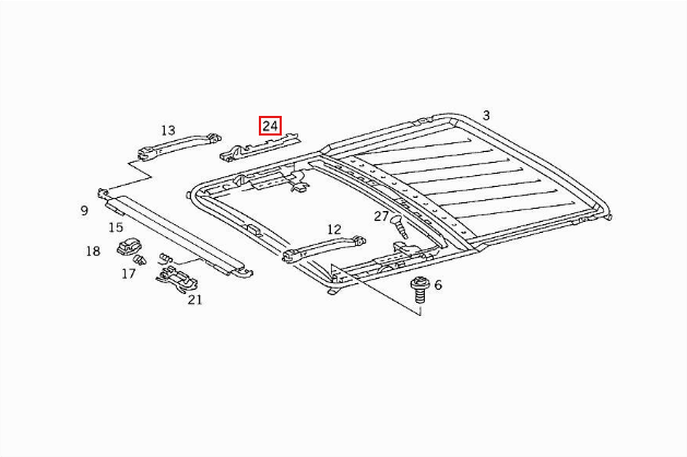 Mercedes-Benz W124 W126 W463 G-Class Sunroof Plastic Guide Rail Black Left or Right — view 5