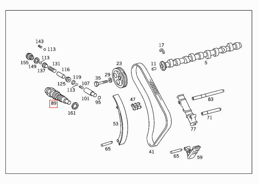 Mercedes-Benz W124 W140 W201 G-Class Timing Chain Tensioner for OM601 OM602 OM603 Diesel — view 5