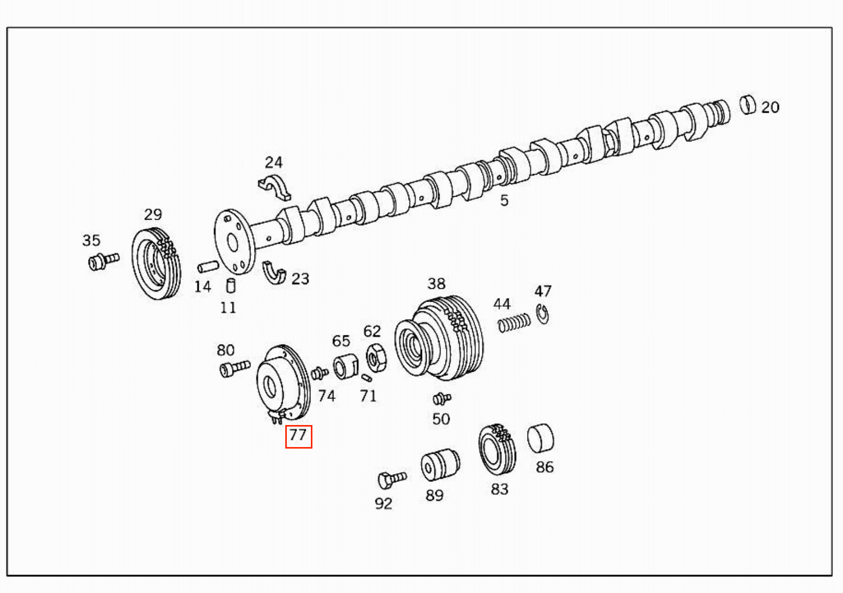 Mercedes-Benz W124 W202 W210 G-Class Central Magnet Camshaft Adjustment — view 6