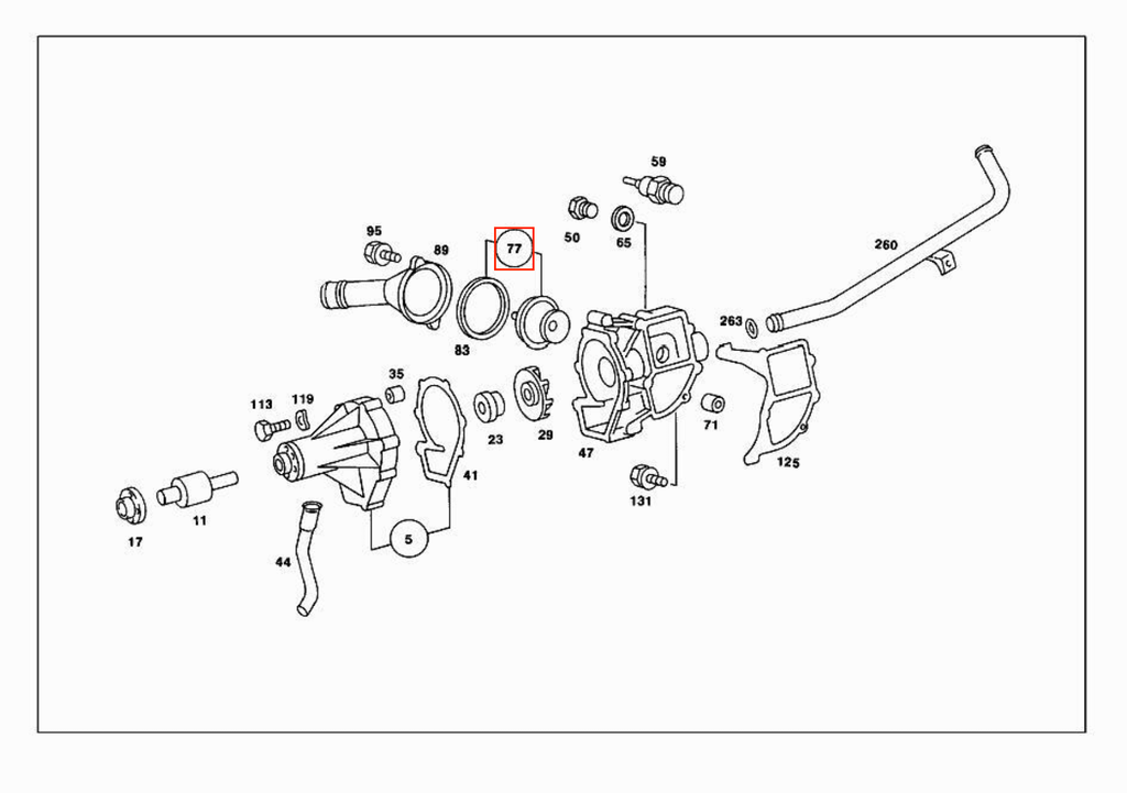 Mercedes-Benz W124 W202 W210 G-Class Thermostat (A6012000015 / A6062030275) — view 7