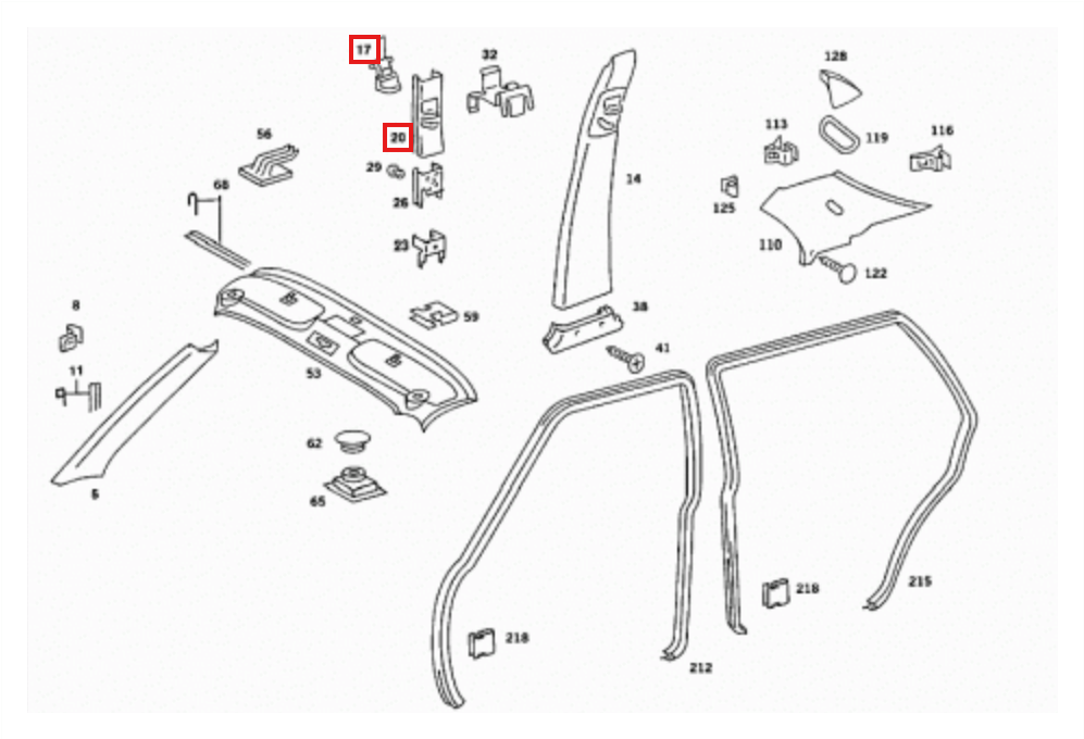Mercedes-Benz W126 B-pillar Safety Belt Post Cover Left or Right — view 4