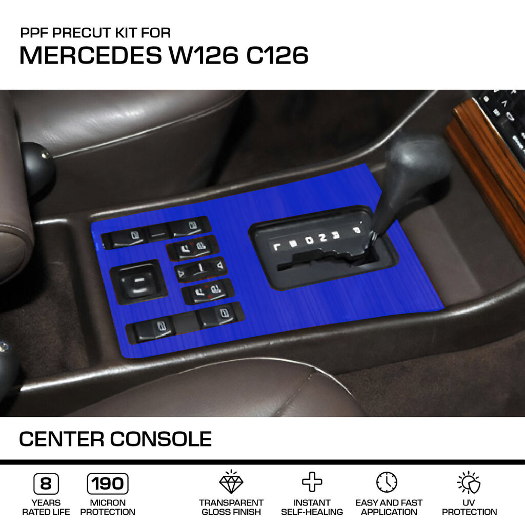 Mercedes-Benz W126 C126 SEC Center Console 8 Versions PPF Paint Protection Film Precut