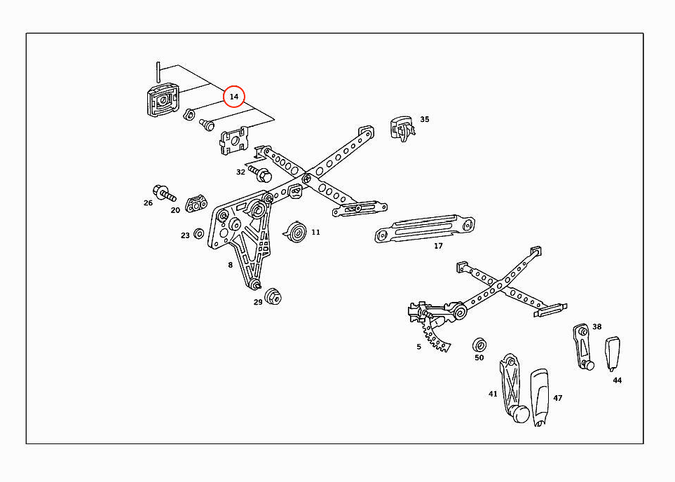 Mercedes-Benz W126 Window Regulator Clip Set of 4 (A1267200146) — view 4