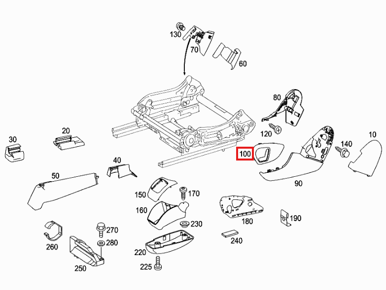 Mercedes-Benz W164 W251 Front Side Seat Switch Trim Cover Silver Left or Right — view 6