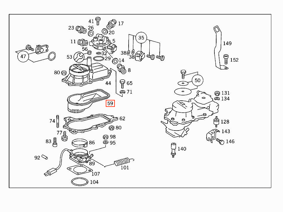 Mercedes-Benz W201 W124 W126 Air Intake Air Flow Meter Housing (A1031410090) — view 7
