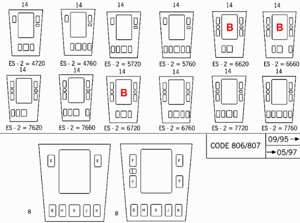 Mercedes-Benz W202 Center Console Trim Buttons Bracket Holder Black (A2026830000) — view 6