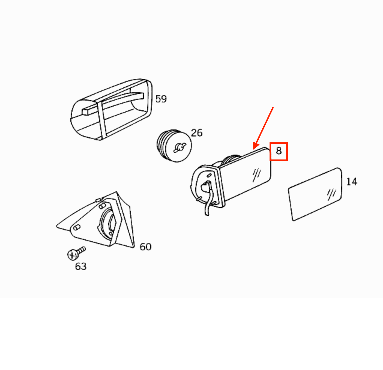 Mercedes-Benz W202 S202 S210 Exterior Mirror Rubber Seals Pads Set of 2 Left or Right — view 3