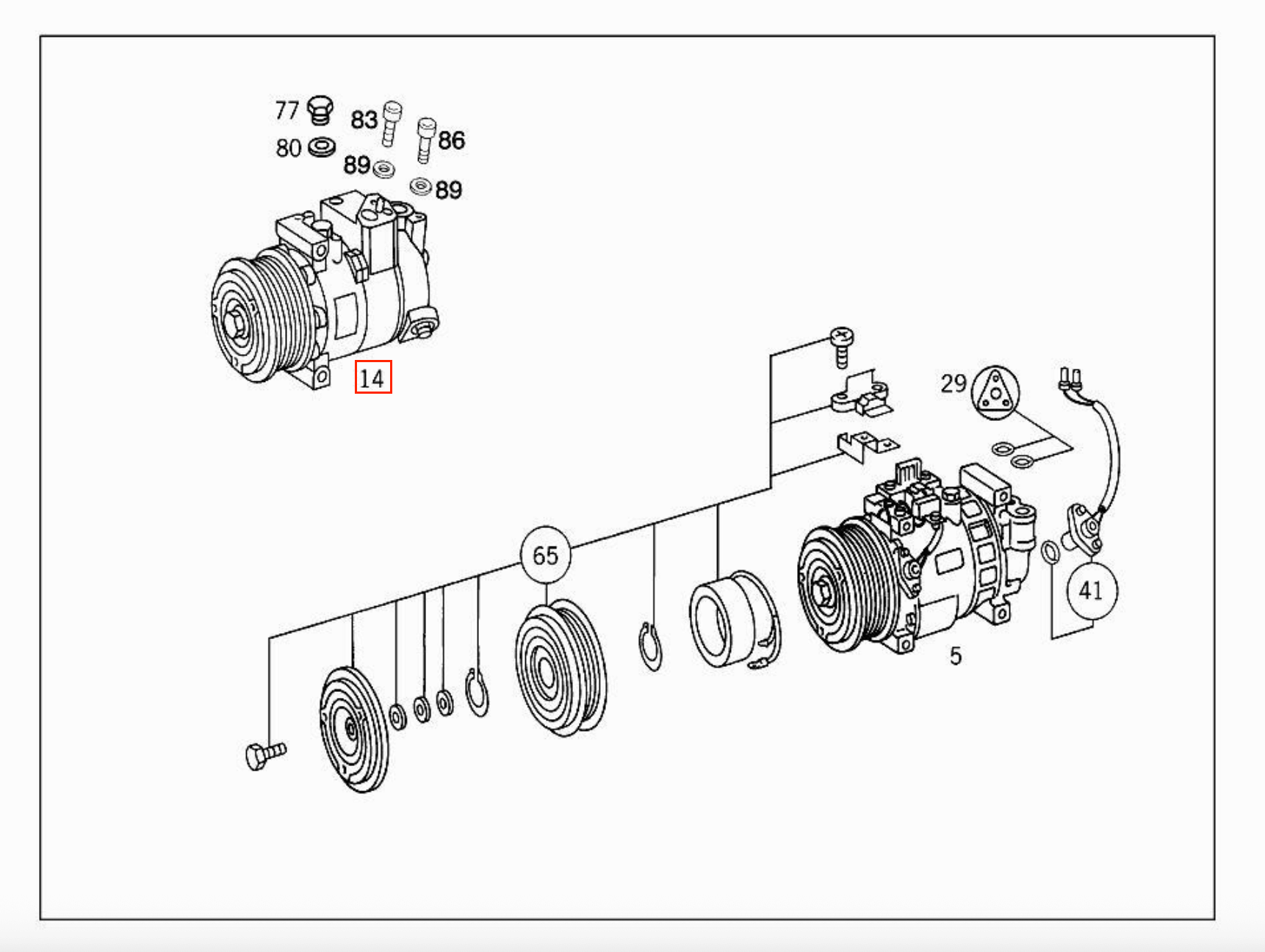Mercedes-Benz W202 W203 W210 G-Class Air Conditioning Compressor (A0002302011) — view 6