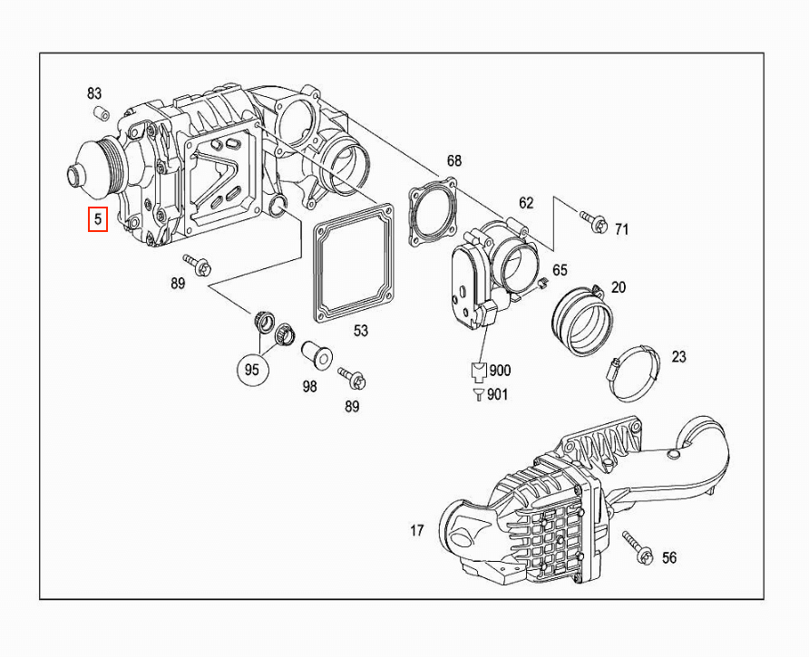 Mercedes-Benz W204 W210 W211 Supercharger Compressor Spring (A2710902380) — view 6