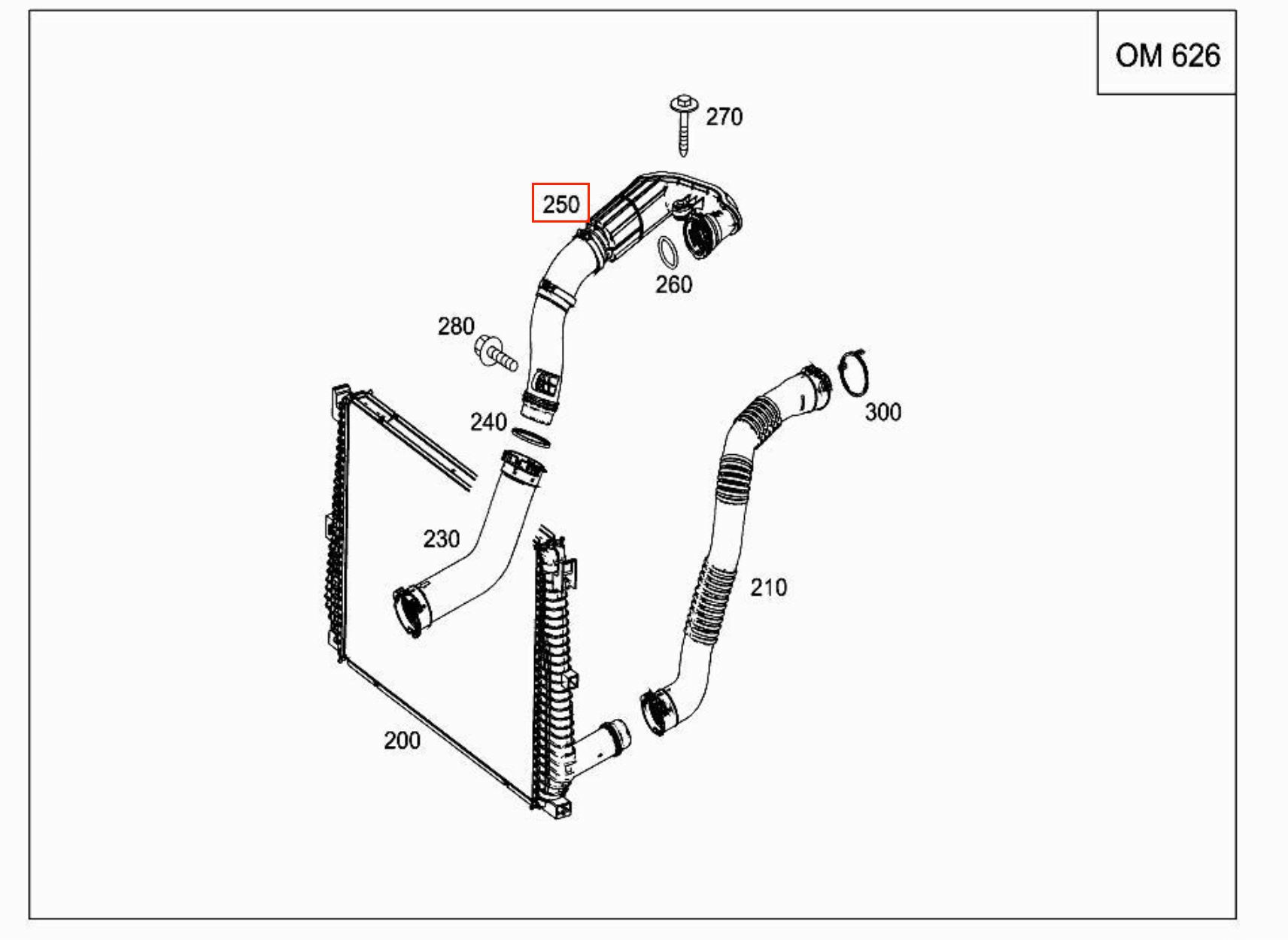 Mercedes-Benz W205 Turbo Air Intake Hose Intercooler Pipe (A6260900042) — view 8