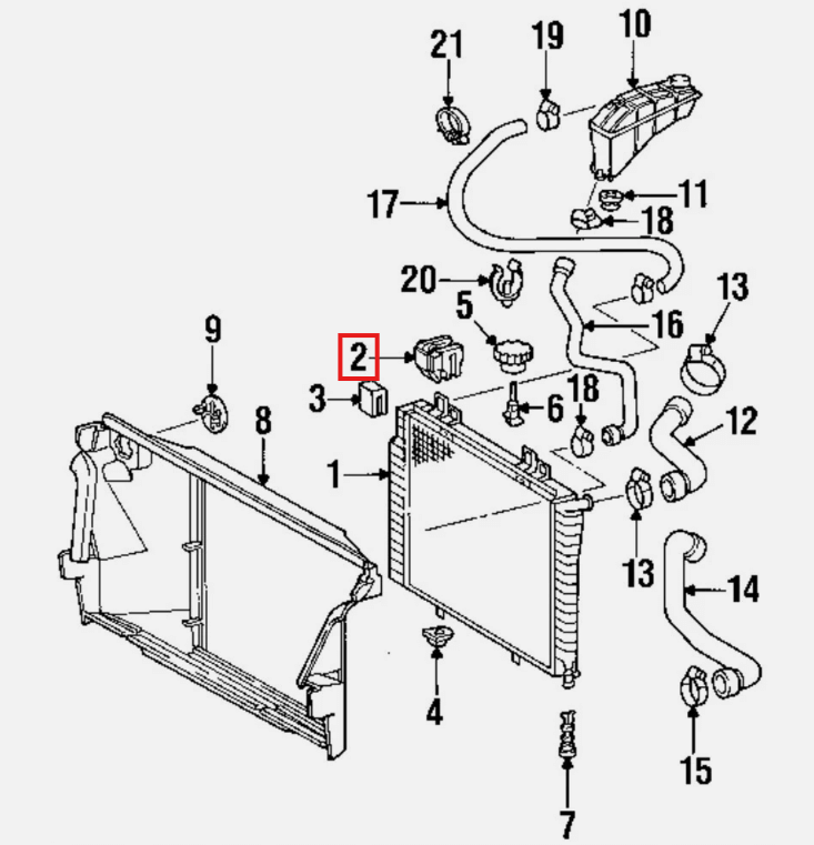 Mercedes-Benz R170 W168 W202 414 Radiator Cover Bracket Set of 2 Black (A2105040146) — view 5