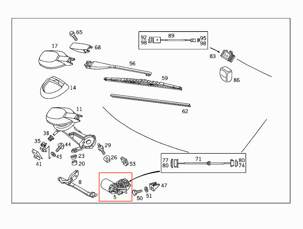 Mercedes-Benz W210 S210 C208 Front Windshield Wiper Gearbox Gear (A2108201842) — view 6