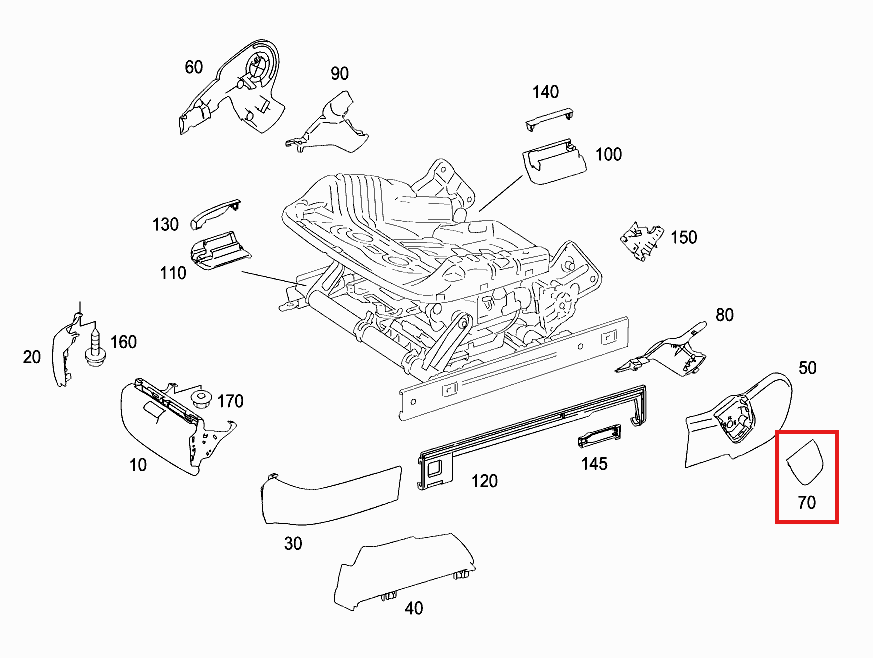 Mercedes W221 Front Seat Belt Trim Cover Left Or Right A2219180530 / A2219180430 — view 19