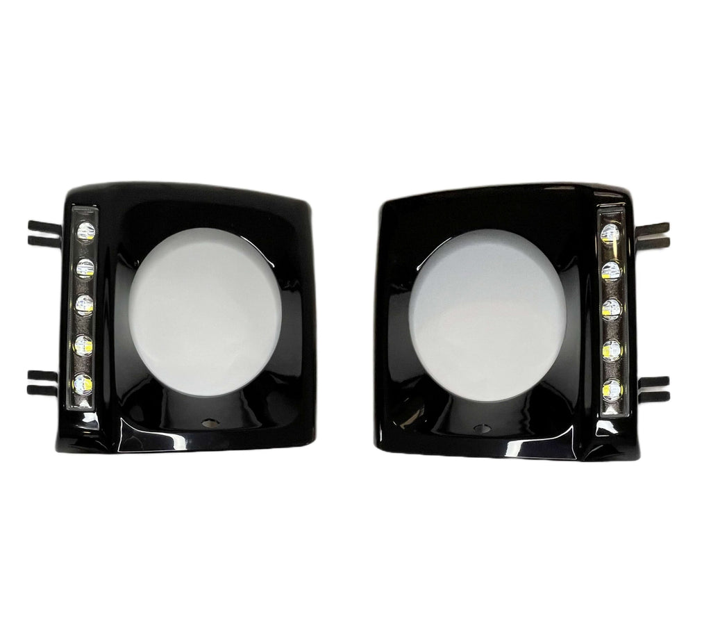 Mercedes-Benz W463 G-Class Headlight Cover Set with Led Daytime Running Lights Set of 2 — view 2