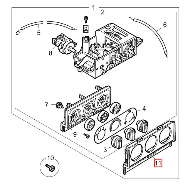 MG TF Heater Fan Control Unit Frame Black — view 4
