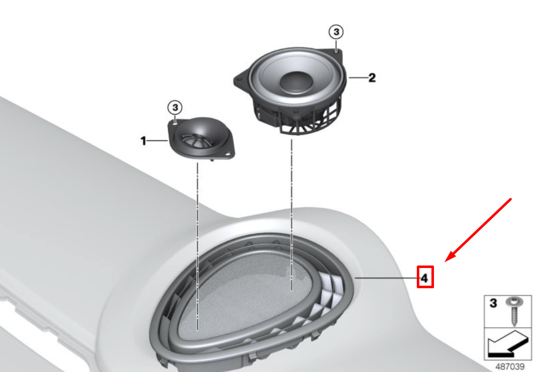 Mini Cooper F55 F56 F57 Indirect Fresh Air Grille Or Speaker Cover 2 Version 64229262802 / 64229262803 — view 2